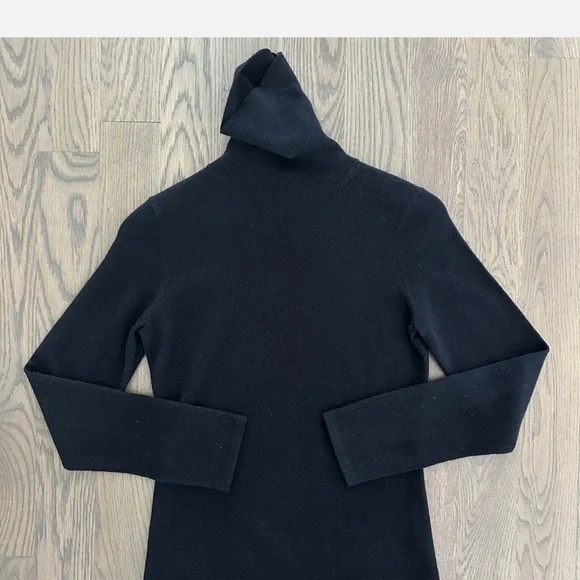 Women's TSE cashmere sweater black turtle neck long sleeves M - Picture 1 of 10